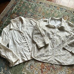 CHRISTOPHER & BANKS WOMENS BUNDLE OF 2 BLOUSES IN SZ L…GREAT PRE-OWNED CONDITION